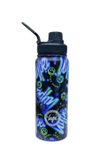 Insulated Bottle - 600ml Blue & Green Electric Smile