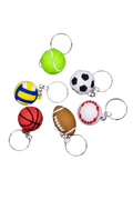 Sports Ball Charm Keyrings, Set of 6