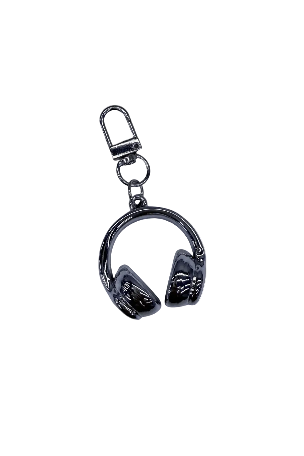 Chrome Headphone Charm Keyring