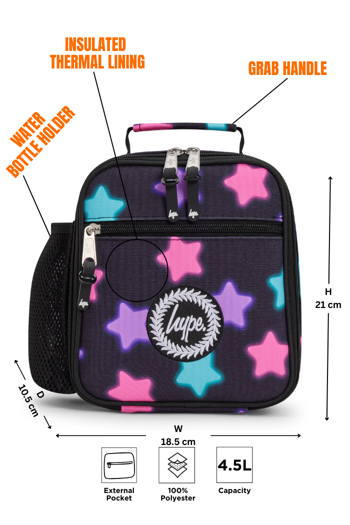 Lunch Bag Insulated Black Star Glow