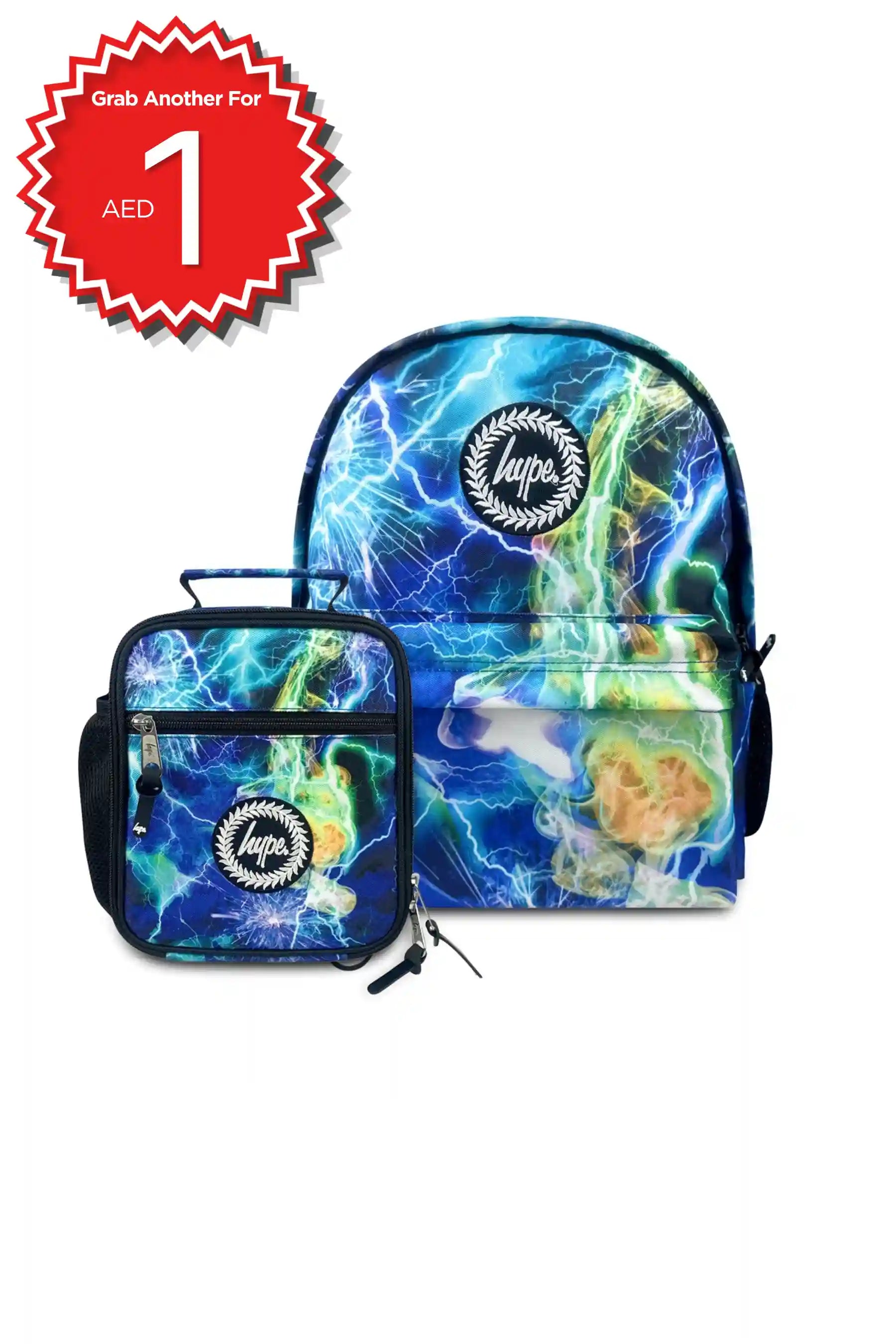 Hype Lightning Storm boys' school bag set — bold design for school in UAE