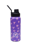 Insulated Bottle - 600ml Purple & Pink Scribble Heart