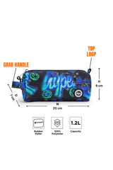 Hype Blue & Green Electric Smile pencil case — additional view, trendy school accessory UAE