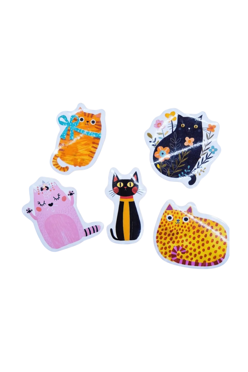 Cute Cats Sticker Pack, Set of 5