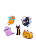 Cute Cats Sticker Pack, Set of 5