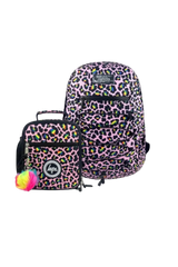 Hype Pink Disco Leopard girls' maxi backpack set — bold design for school in UAE