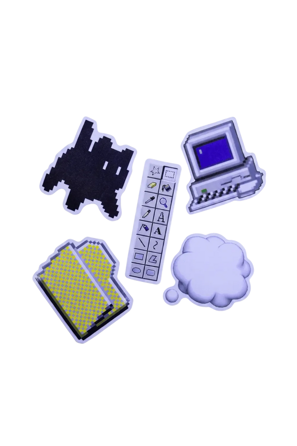 Digi Cartoon Sticker Pack, Set of 5