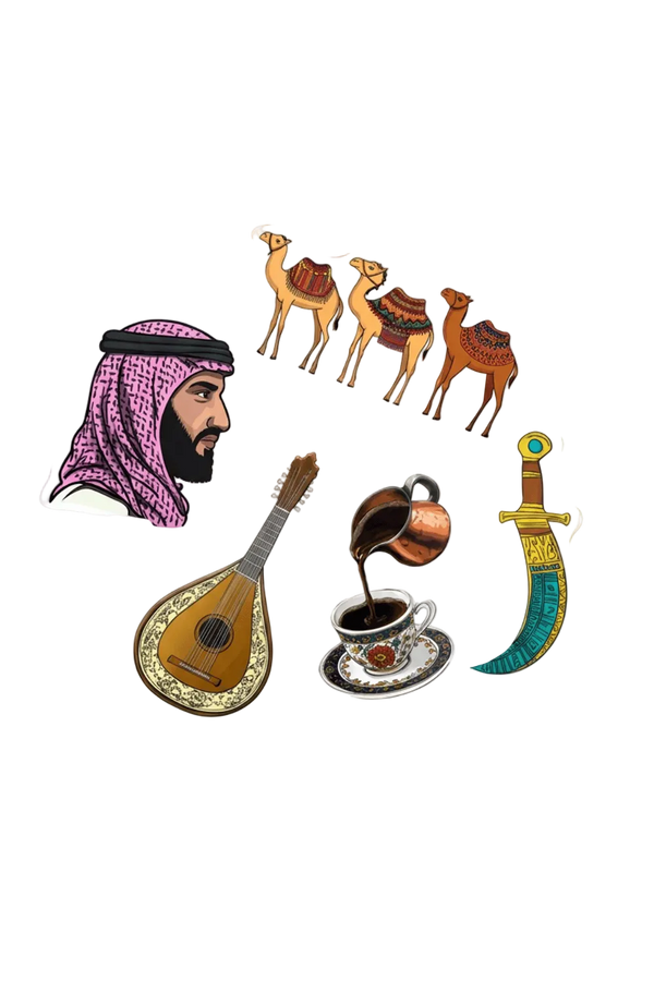 Middle Eastern Sticker Pack, Set of 5