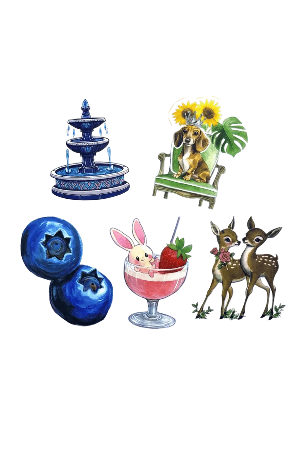 Whimsical Pop Sticker Pack, Set of 5