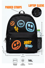 BLACK SMILEY ICON ICONIC BACKPACK