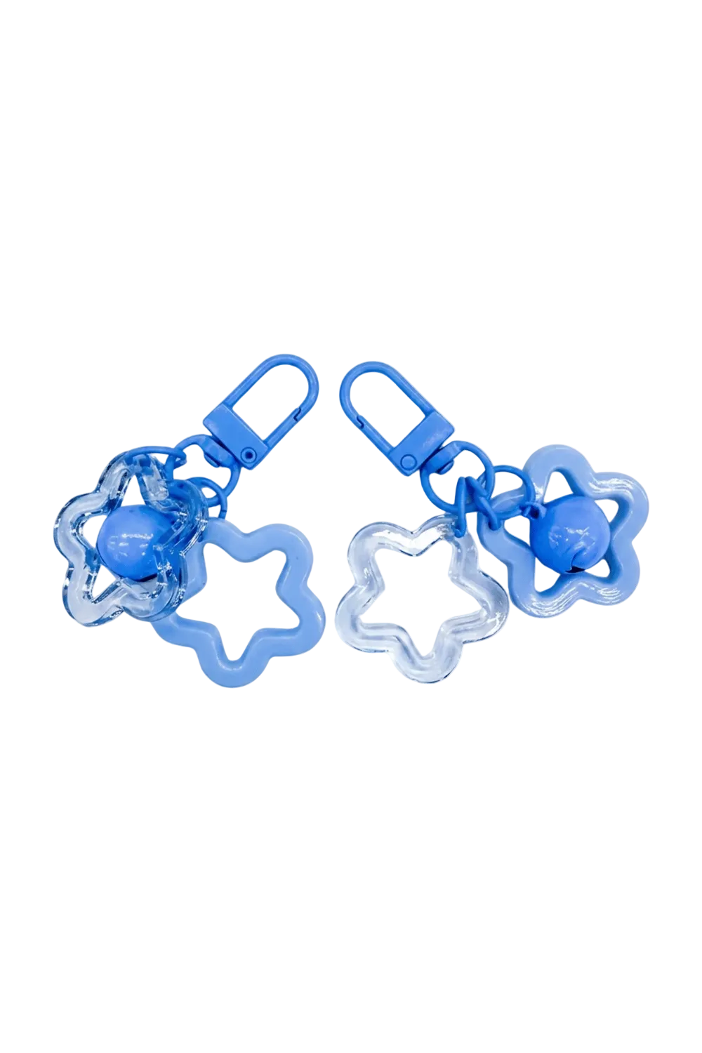 Blue Star Charm Keyrings, Set of 2