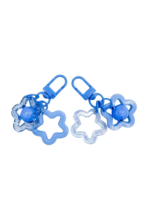Blue Star Charm Keyrings, Set of 2
