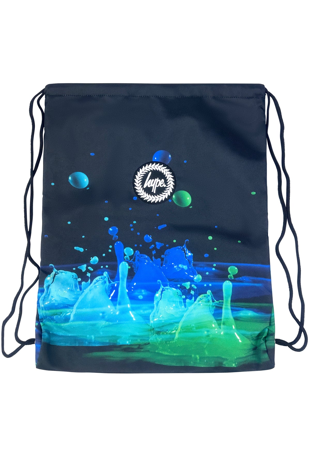 Hype Black 3D Droplets boys' drawstring bag — bold design for school in UAE