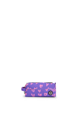Hype Purple / Pink Scribble Heart school accessory — layout showing all pockets and design details