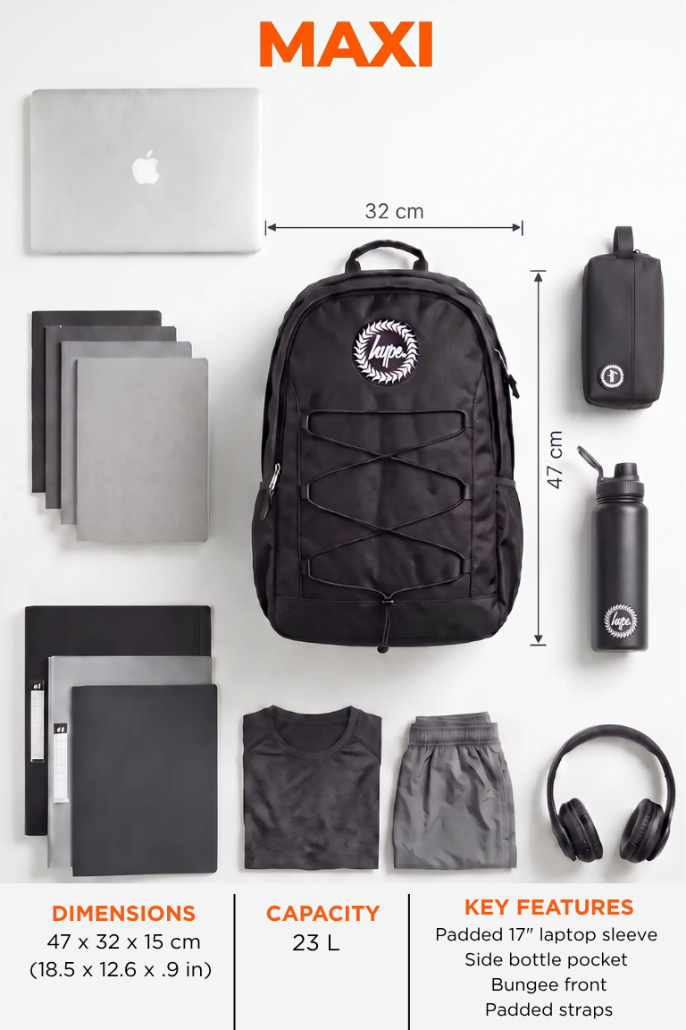 Backpack Maxi Black & White Speckle Fade