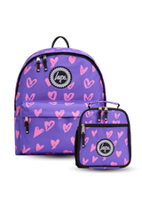 Hype Purple & Pink Scribble Heart school bag set — bold design for school in UAE