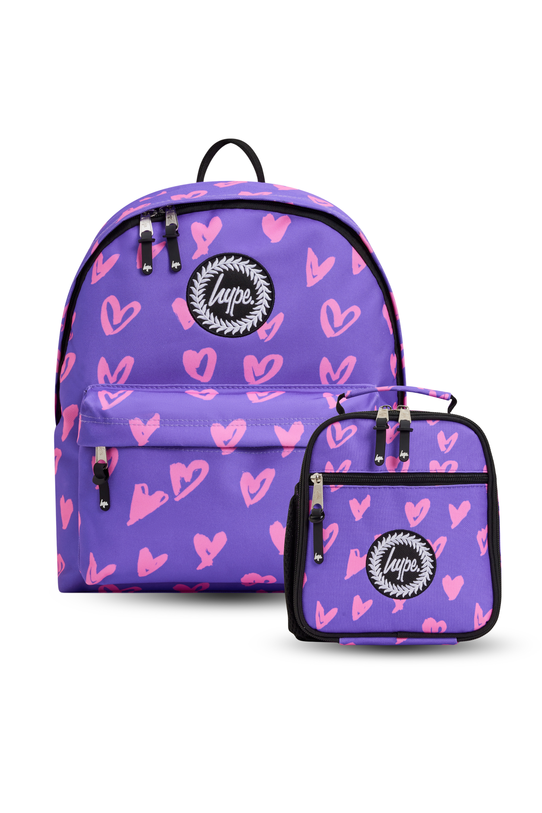 PURPLE / PINK SCRIBBLE HEART SET OF 2