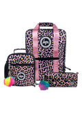 Backpack Boxy Set of 3 Pink Disco Leopard