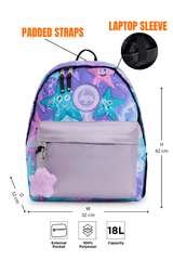 Hype Purple & Green Starfish backpack — additional view, trendy school accessory UAE