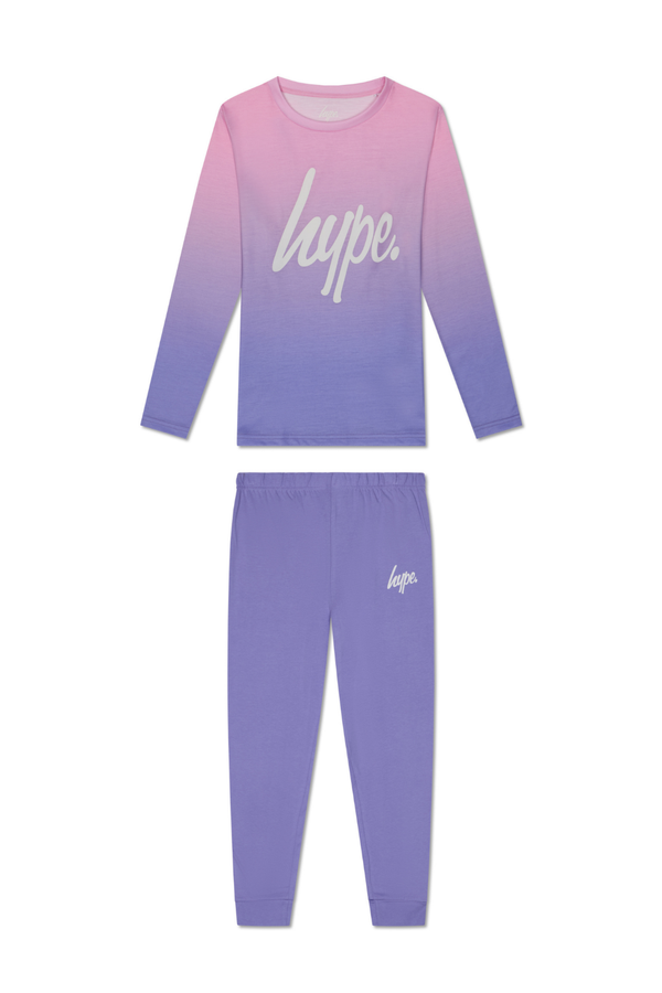 Hype Girls Pink Pastel Fade Pyjama Set