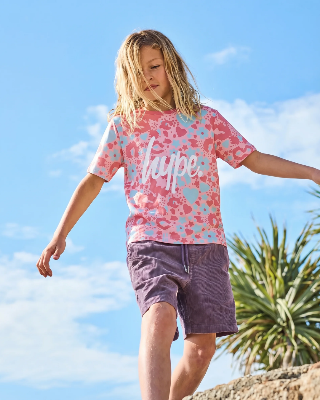 Hype Girls Pink Ditsy T-Shirt