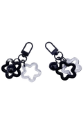 Black Star Charm Keyrings, Set of 2