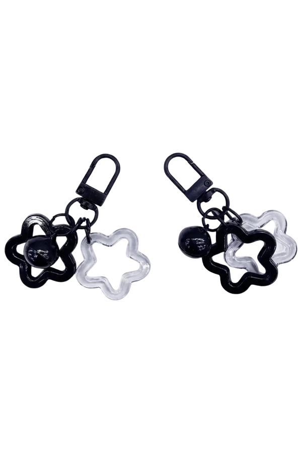 Black Star Charm Keyrings, Set of 2