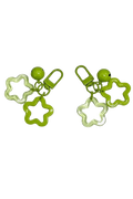 Green Star Charm Keyrings, Set of 2