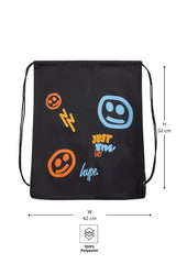 BLACK SMILEY FACE DRAWSTRING BAG — image 3