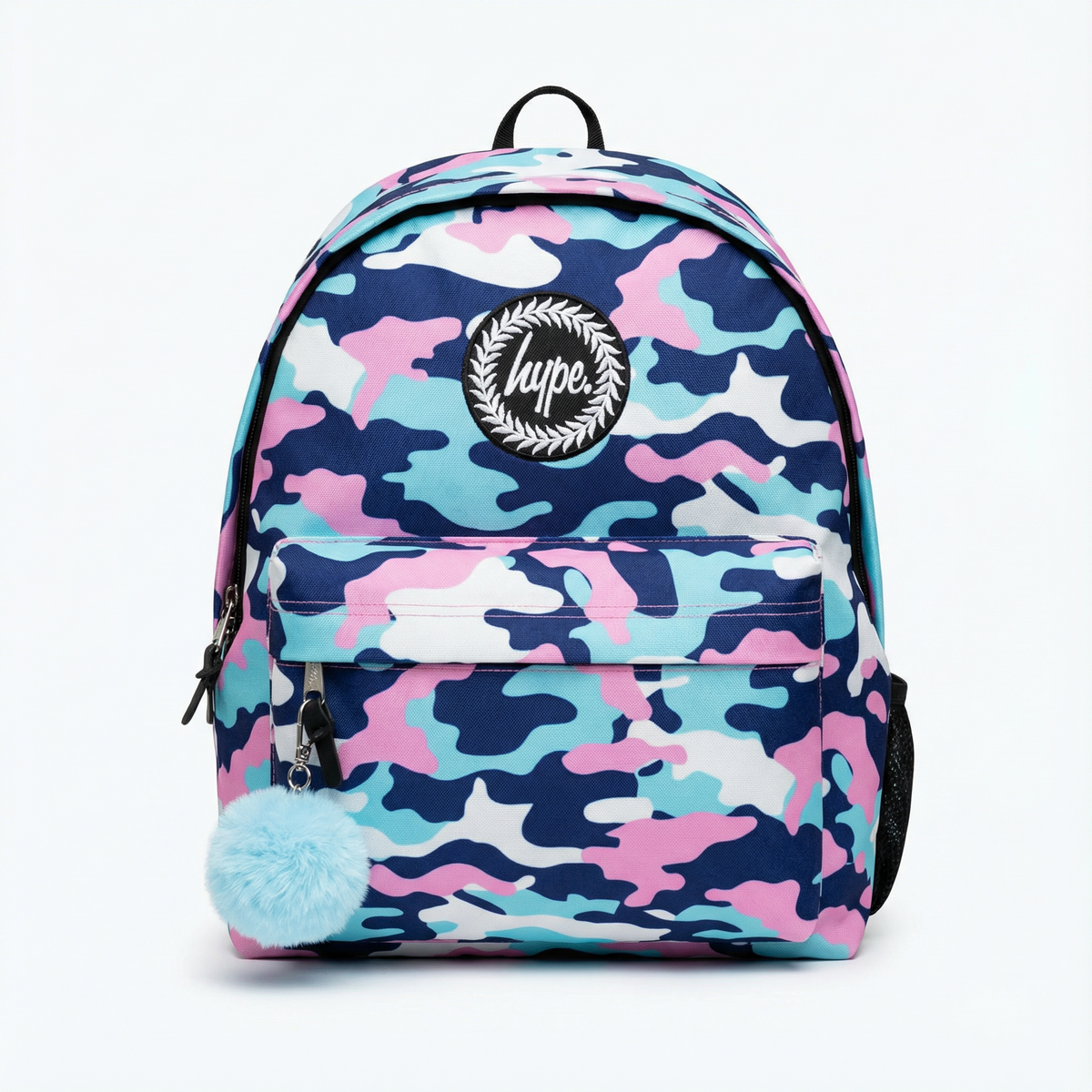 Hype Evie Camo school bag set front view — vibrant print and durable build