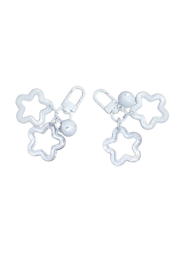 White Star Charm Keyrings, Set of 2