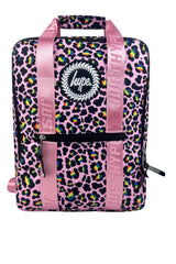 Pink leopard print backpack with matching pink straps