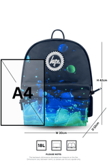 Hype Black 3D Droplets backpack side view showing padded straps and pockets