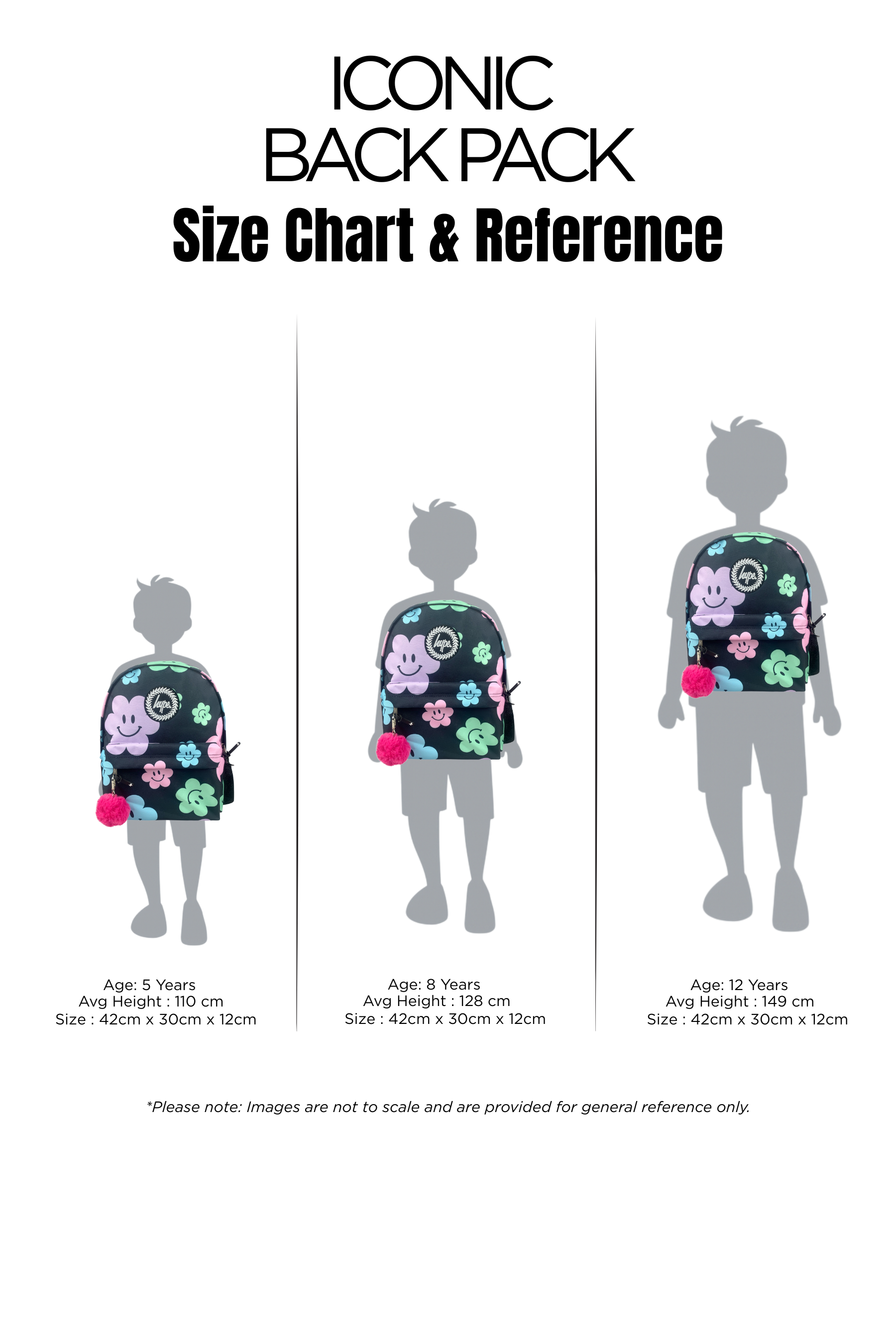 Iconic Backpack - Black Happy Flowers