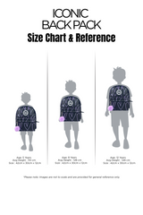 Hype Black & Purple Glitter Scribble Hearts backpack interior — main compartment and front...