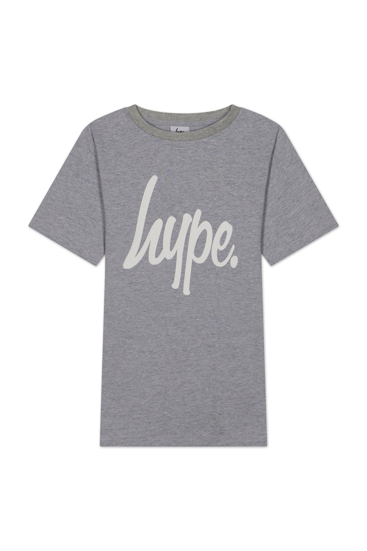 Hype Unisex Essence Grey T-Shirt front view — bold Hype branding