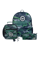 Hype Green Glow Camo boys' school bag set — bold design for school in UAE