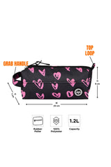 BLACK / PINK SCRIBBLE HEART PENCIL CASE — image 2