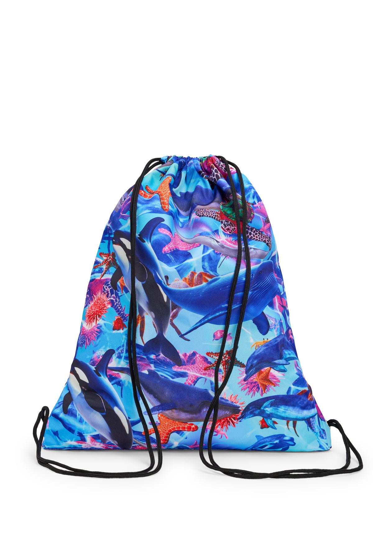 Hype Sea Life drawstring bag — bold colour and print from every angle