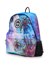 Hype Tropic Space backpack front view — vibrant print and durable build