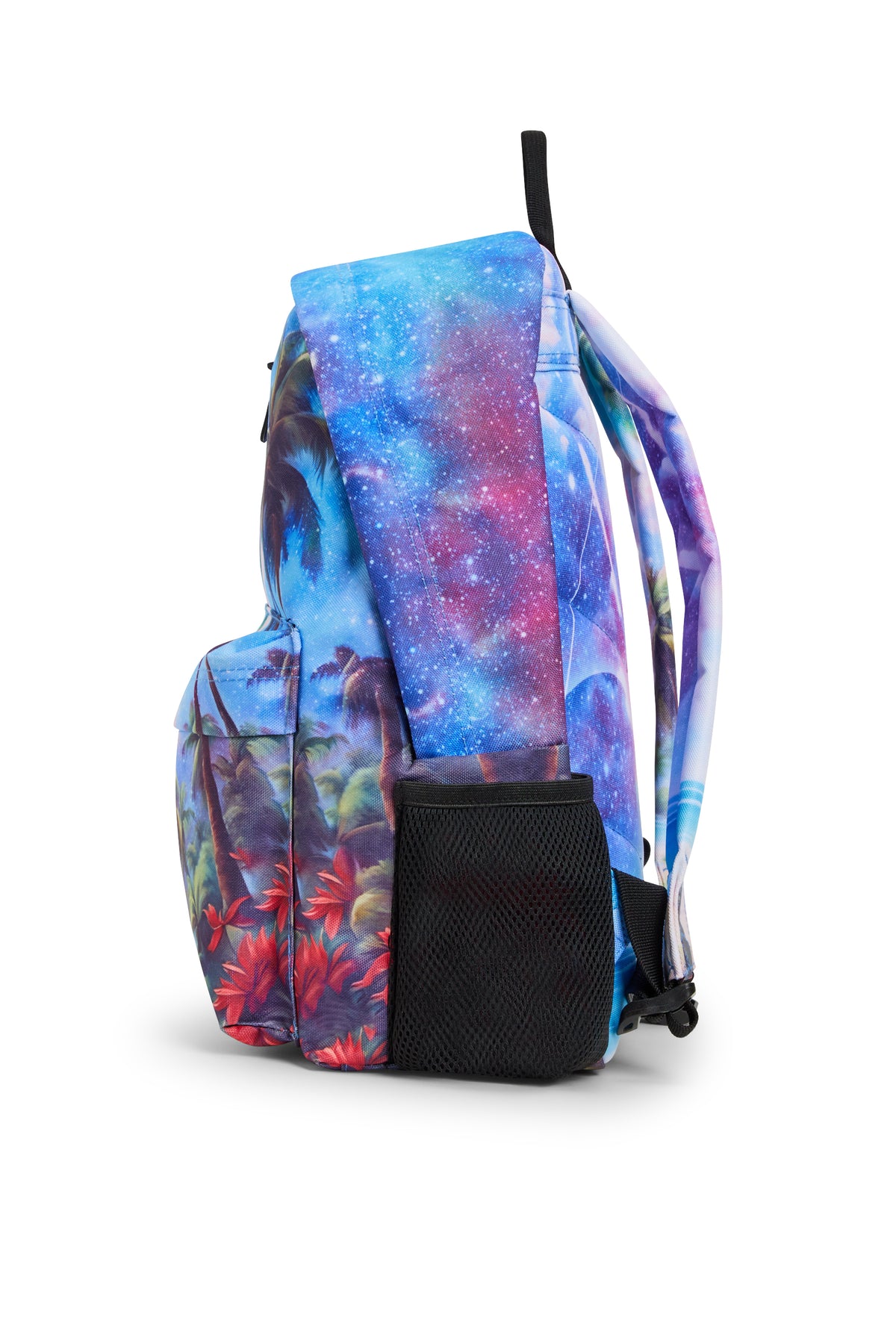Hype Tropic Space backpack side view showing padded straps and pockets