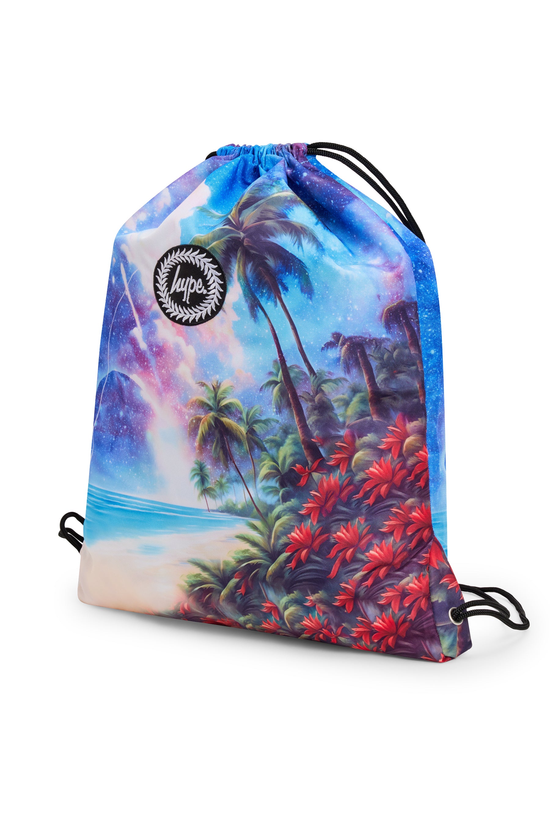 Hype Tropic Space drawstring bag lifestyle shot — school-ready and on-trend