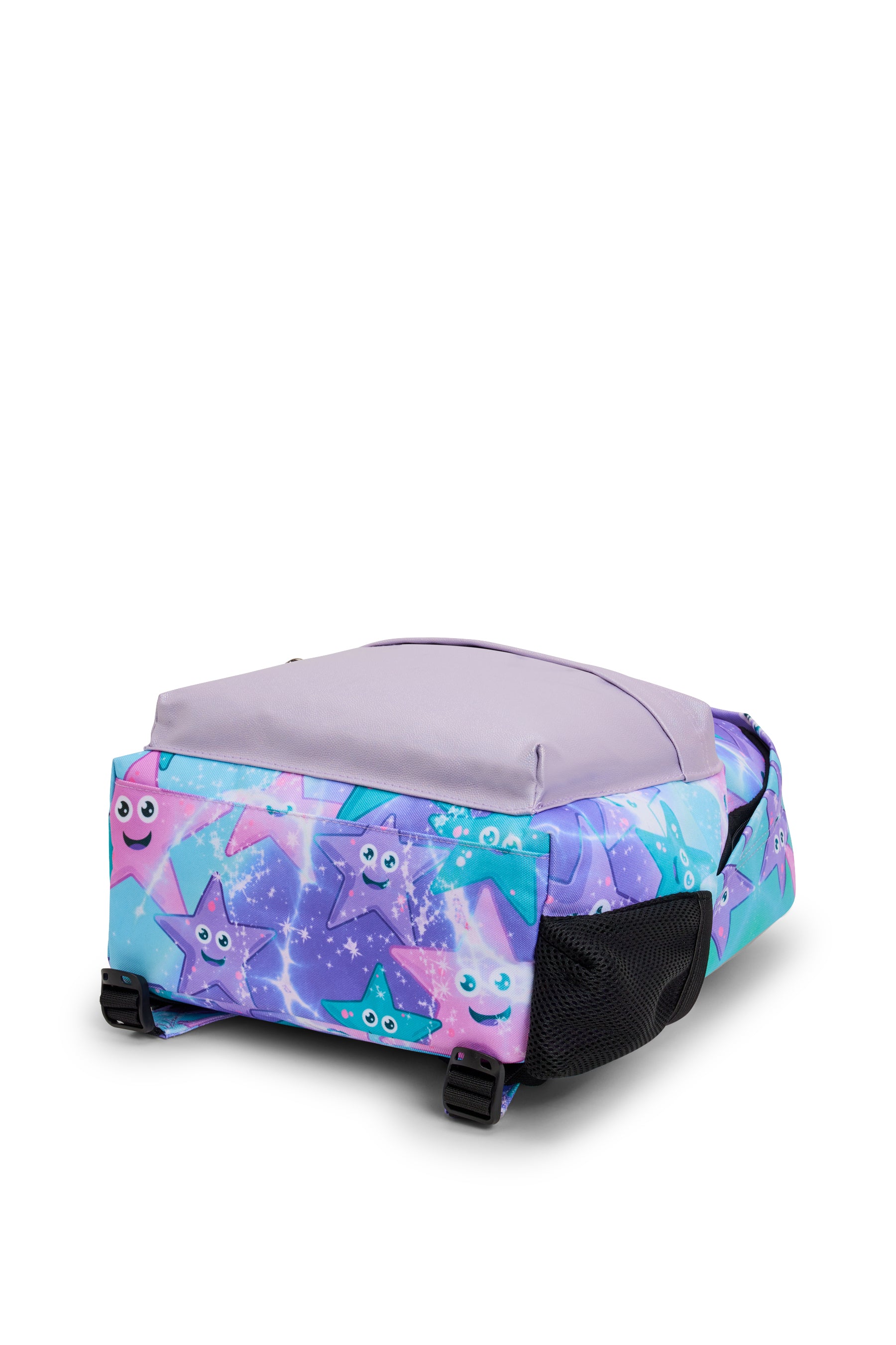 Hype Purple & Green Starfish backpack — colour and design detail from above