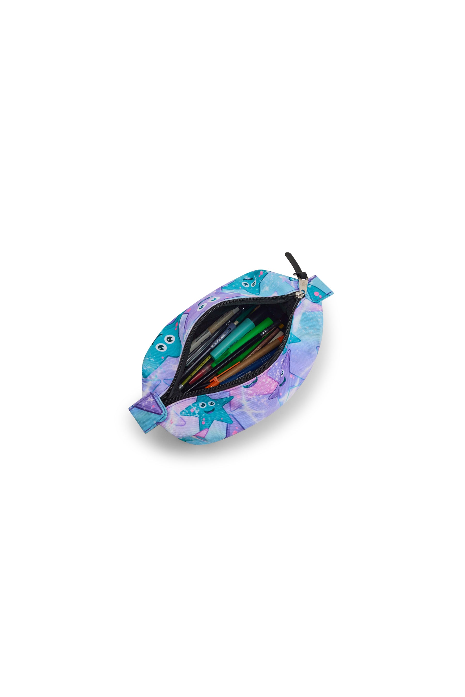 Hype Purple & Green Starfish pencil case — additional view, trendy school accessory UAE
