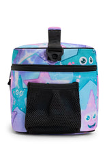 Hype Purple & Green Starfish insulated lunch bag — open showing insulated interior and compartments