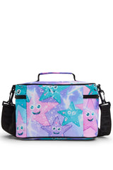 Hype Purple & Green Starfish insulated lunch bag — close-up of logo and design details