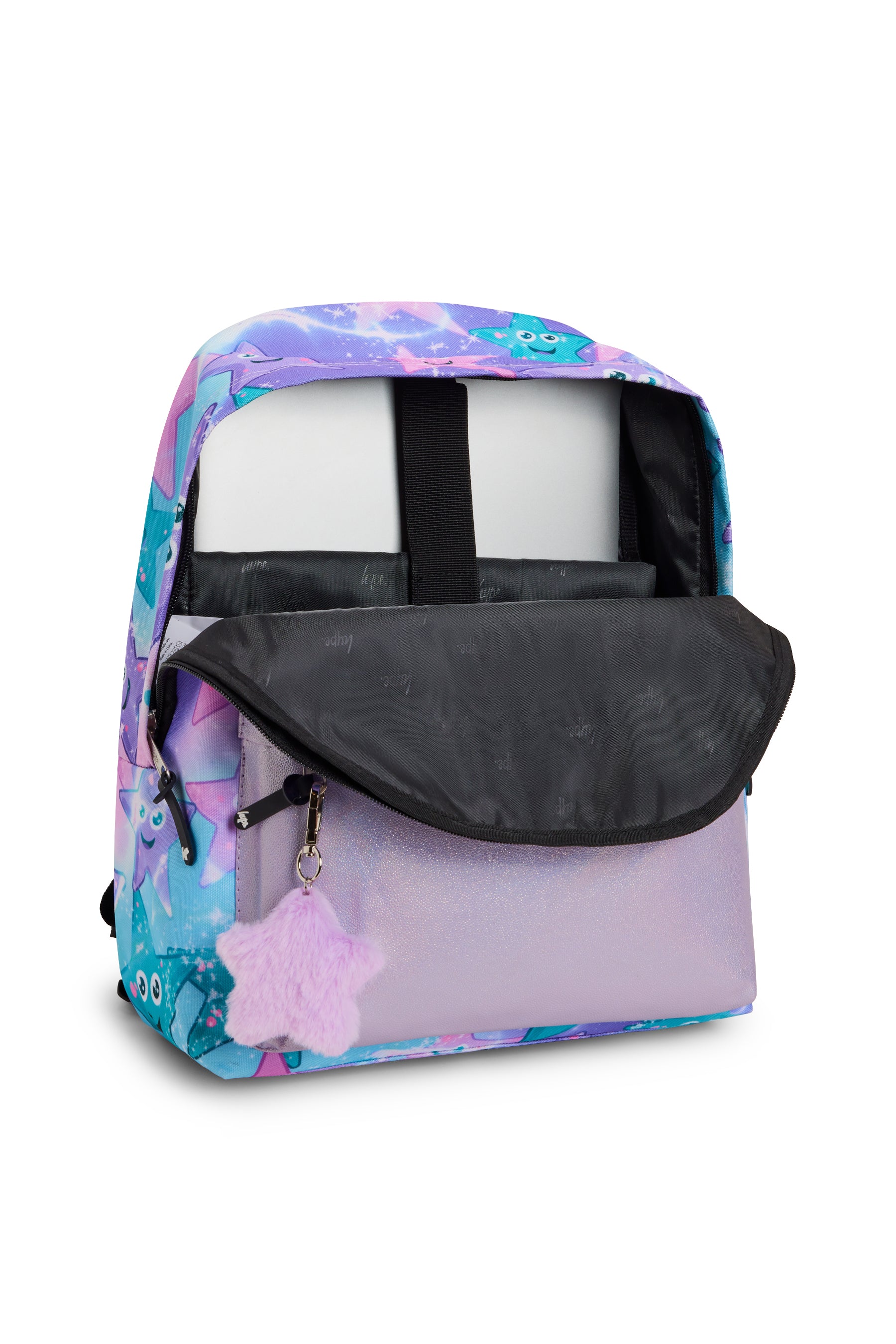 Hype Purple & Green Starfish backpack — additional view, trendy school accessory UAE