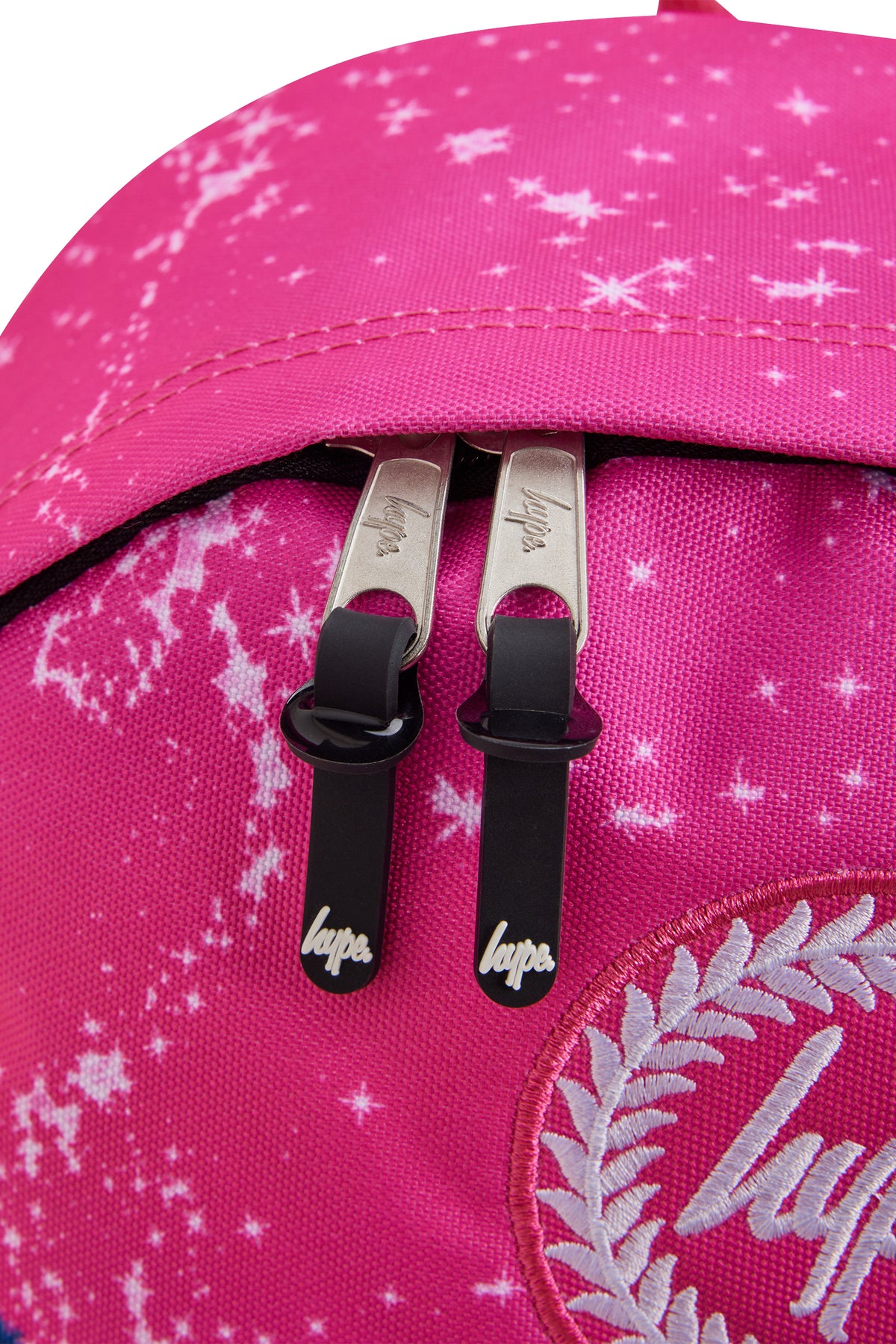 Hype Pink Palms backpack — padded back panel and adjustable straps