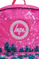 Hype Pink Palms backpack — dimensions and size reference for school use