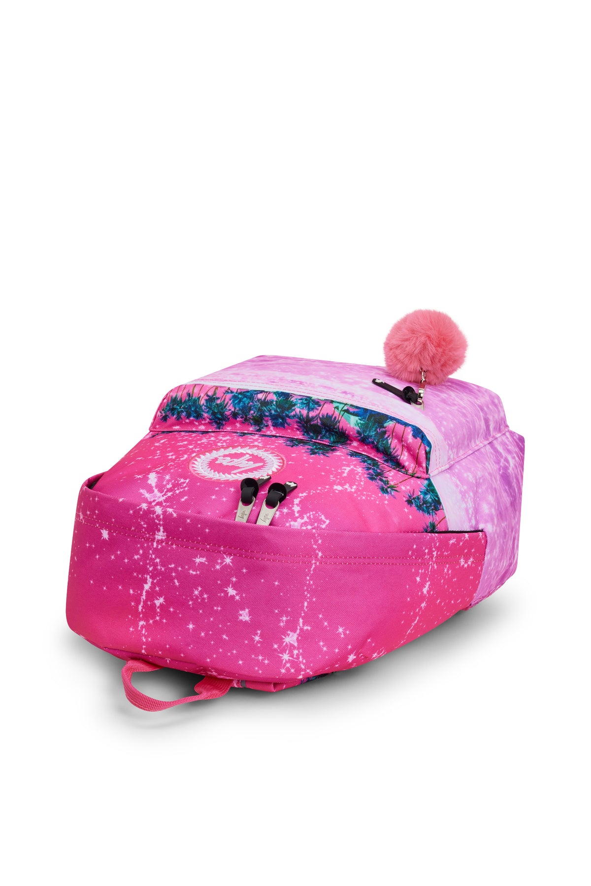 Hype Pink Palms backpack — durable materials built for daily school life